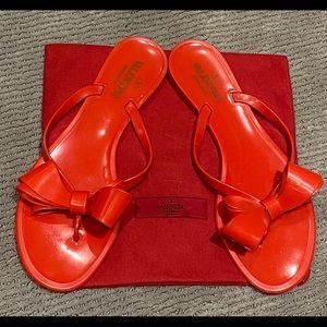 Authentic Valentino pvc bow slides sz41